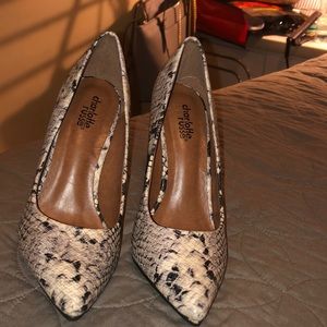 Snake print heels